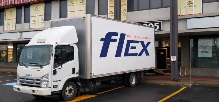 A truck from delivery service Montreal